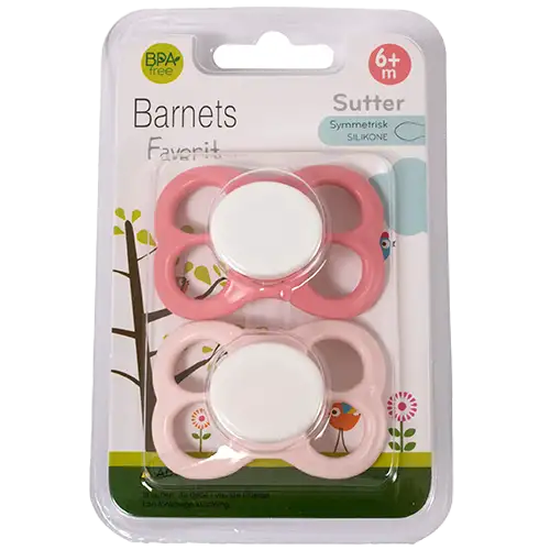 Barnets Favorit Luftsutter Silikone 6+ Mdr. Rosa/Lyserød (2 stk)