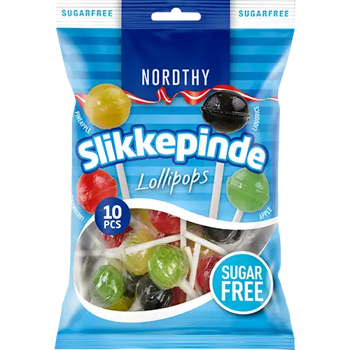 Nordthy Sukkerfri Slikkepinde 4 Varianter (100 g)