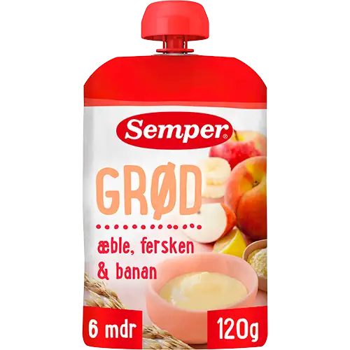 Semper Grød Smoothie Æble/Fersken/Banan 6M (120 g)
