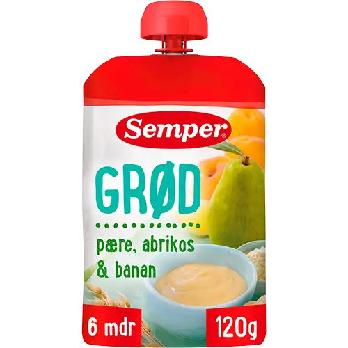 Semper Grød Smoothie Pære/Abrikos 6M (120 g)