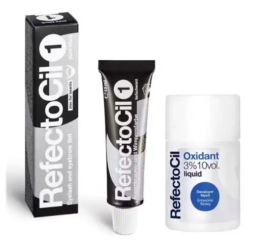 Refectocil Eyelash & Eyebrow Tint 1 Black & Oxidant Liquid 15 ml + 100 ml