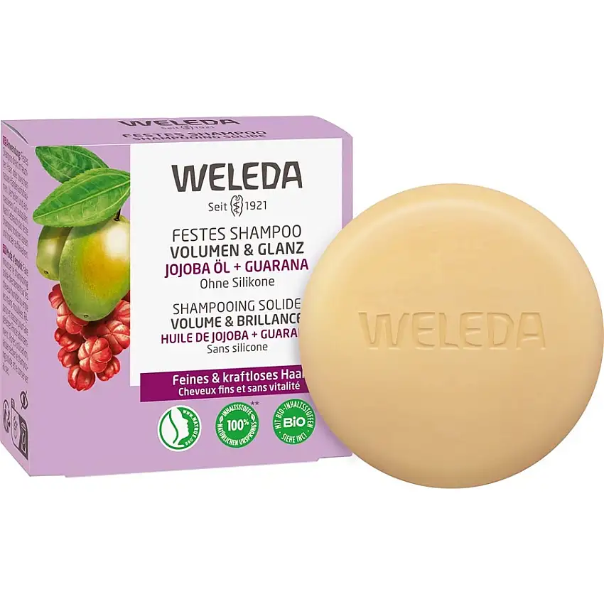 Weleda Shampoo Solid shampoo med volumen og glans Til fint og slapt hår 50 g