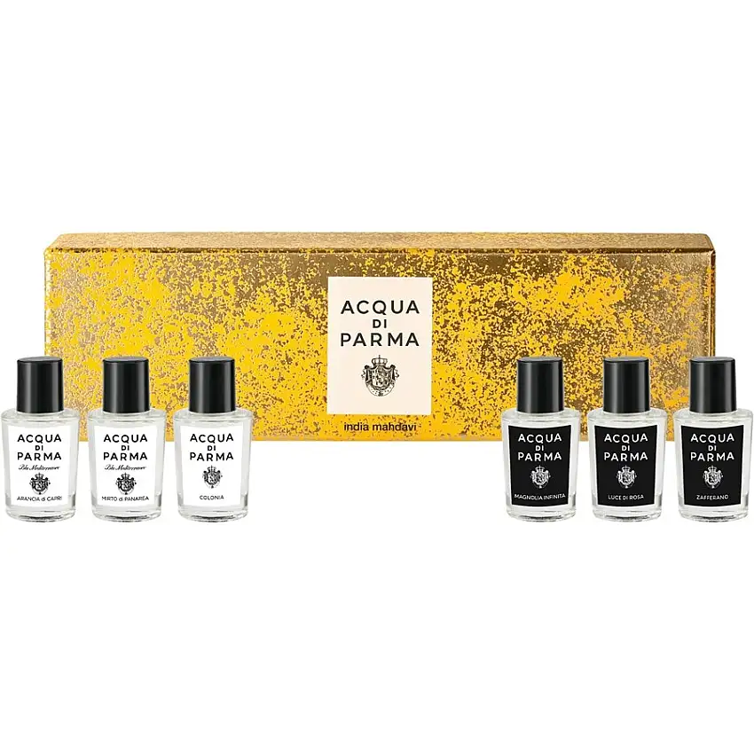 Acqua di Parma Colonia Miniature-sæt Mirto di Panarea + Colonia + Arancia di Capri + Zafferano + Luce di Rosa + Magnolia Infinita / 6 x 5 ml