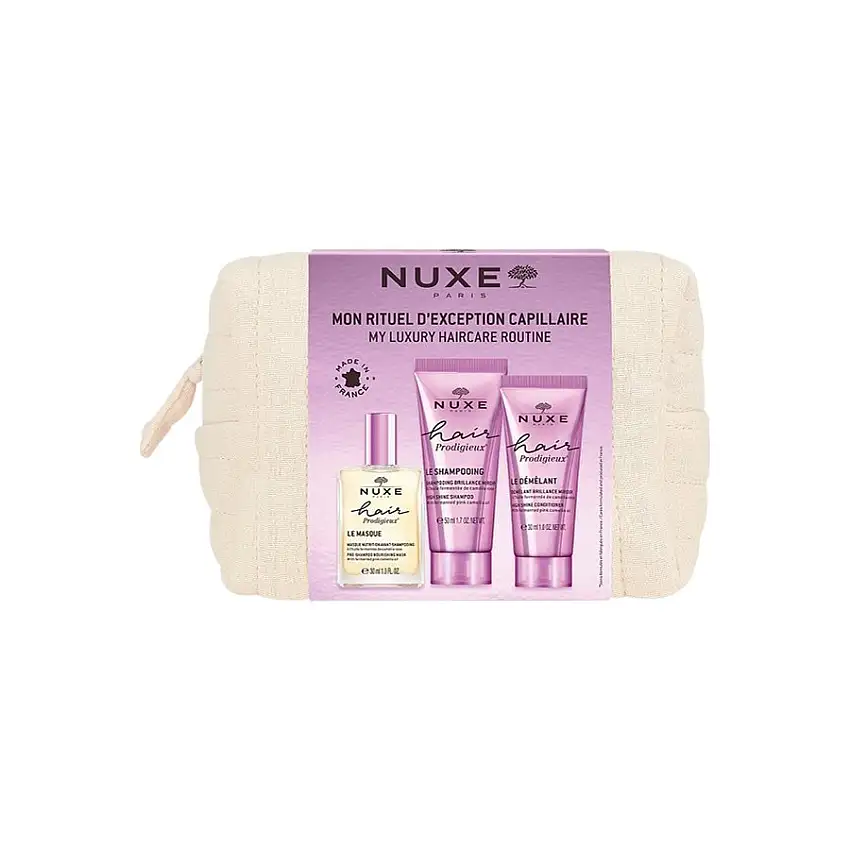 Nuxe Hair Prodigieux Mine hår-essentials Krops- og hårolie 30 ml + shampoo 50 ml + balsam 50 ml / 1 Stk.