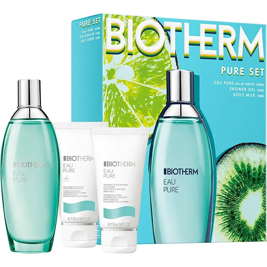 Biotherm Eau Pure Gavesæt Eau de Toilette Spray 100 ml + Shower Gel 50 ml + Body Milk 50 ml / 1 Stk.