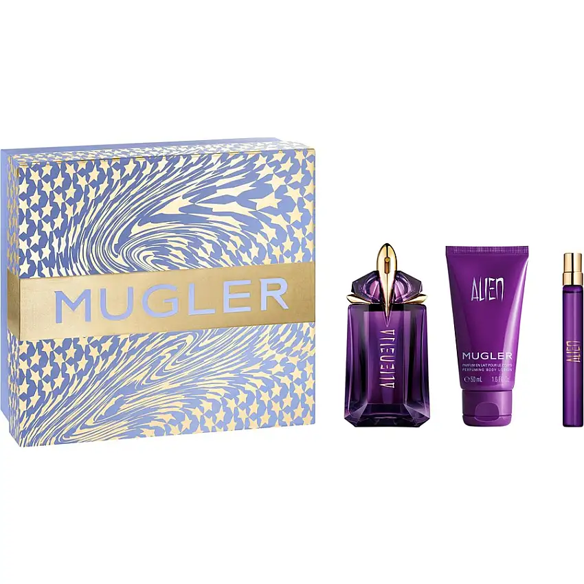 MUGLER Alien Gavesæt Eau de Parfum Spray 60 ml + Body Lotion 50 ml + Eau de Parfum Spray 10 ml / 1 Stk.