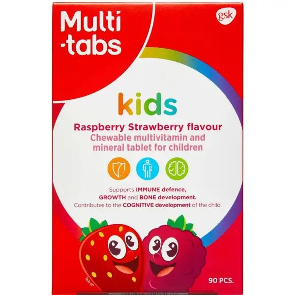 MULTI-TABS KIDS TYGGETABLETTER (HINDBÆR/JORDBÆR)
