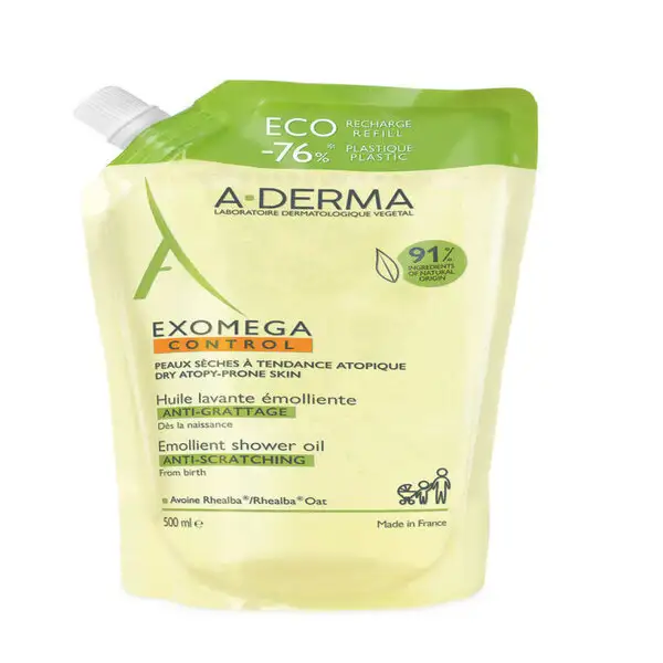 A-DERMA EXOMEGA CONTROL EMOLLIENT SHOWER OIL (REFILL)