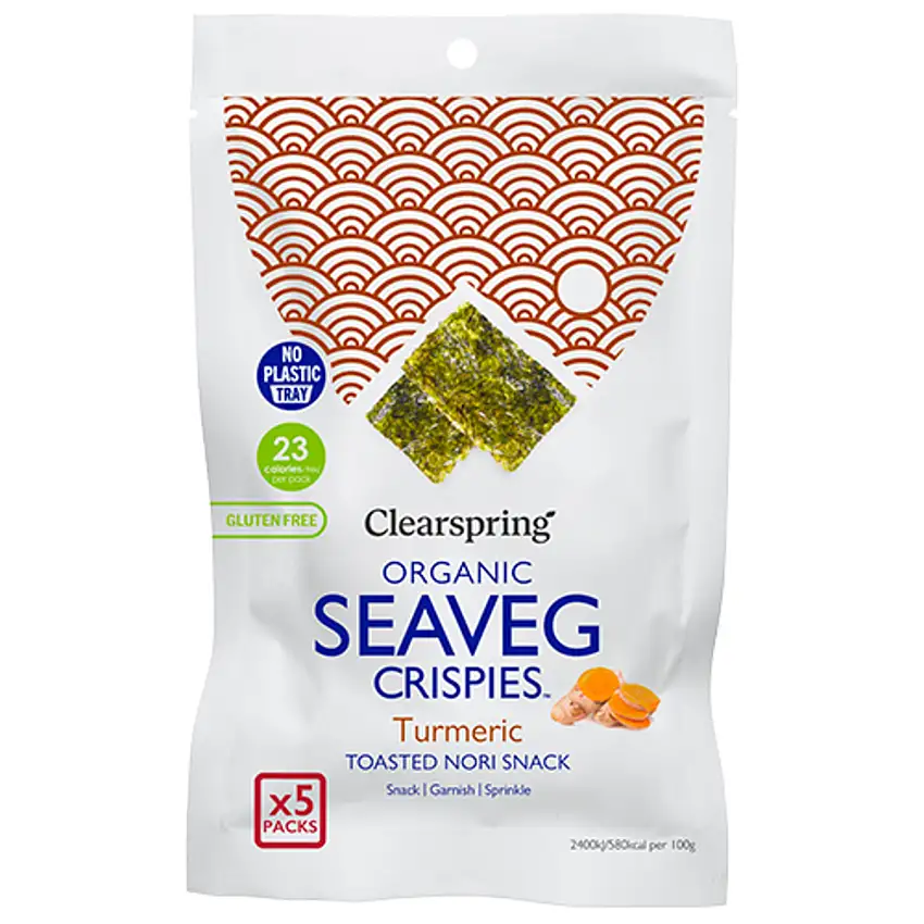 Clearspring Seaveg Crispies Gurkemeje Multipack Tang Chips Ø 5x4 g