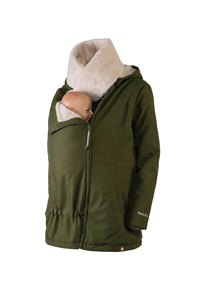 Wombat Wallaby Graviditets- og bærejakke Forest Green/Beige L