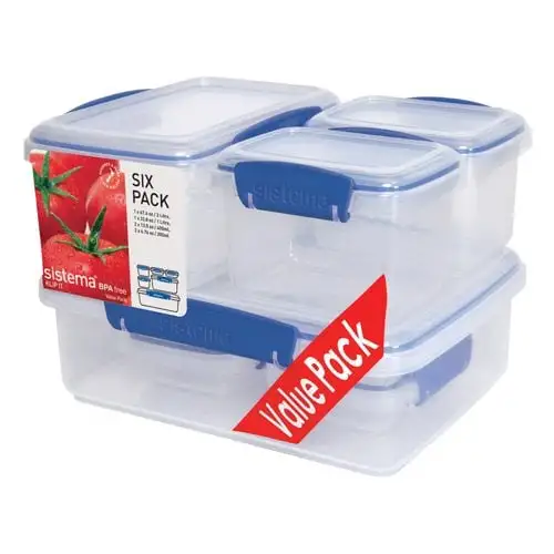 Sistema Opbevaringsboks Six Pack Blå (6 pk ml)