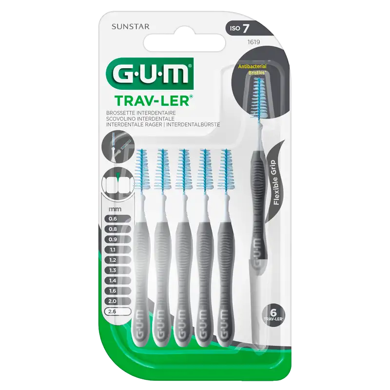 GUM Mellemrumsbørster TravLer Passage 2,6 (ISO 7) (6 stk)