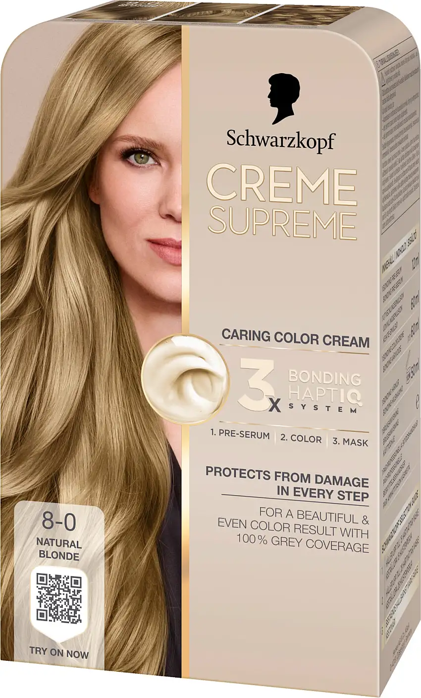 Schwarzkopf Creme Supreme Caring Color Creme 8-0 Natural blonde