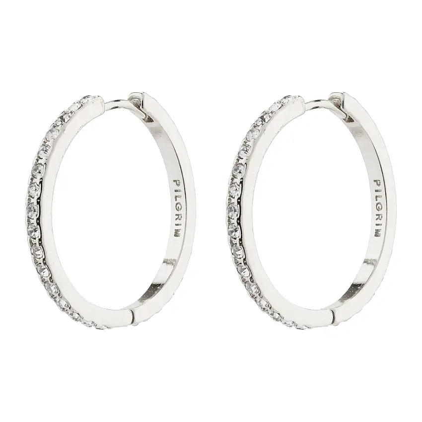 Pilgrim Ebna Crystal Hoops Sølvbelagt Maxi