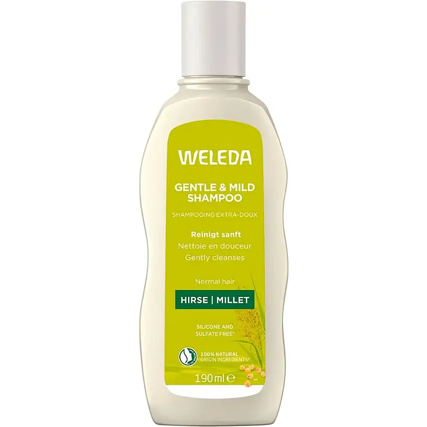 Weleda Shampoo Gentle & Mild Millet Shampoo Renser blidt hår og hovedbund. Bevarer den naturlige glans 190 ml