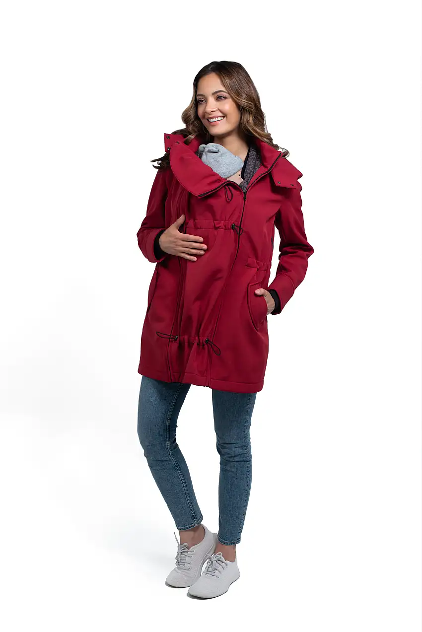 Wombat Shell Graviditets- og bærejakke Cherry L