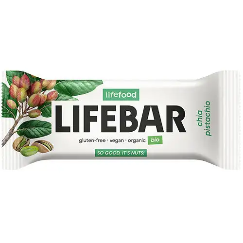 Lifebar Chia Pistacie Raw Økologisk | 40 gr