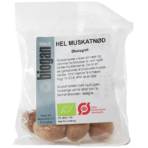 Økologiske Hele Muskatnødder | 30 gr