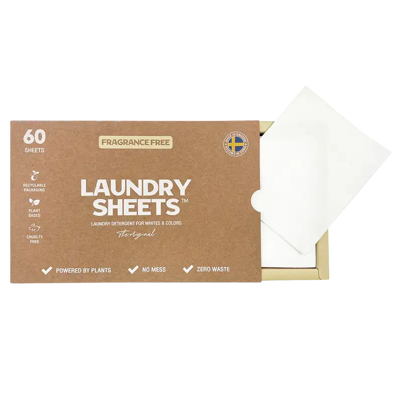 Laundry Sheets Vaskemiddel I Ark Fragrance Free (60 stk)