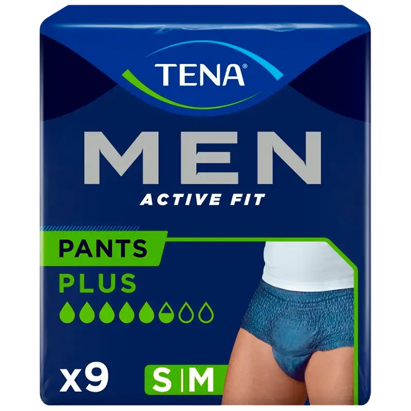 Tena Men Active Fit Navy S/M Pants (9 stk)