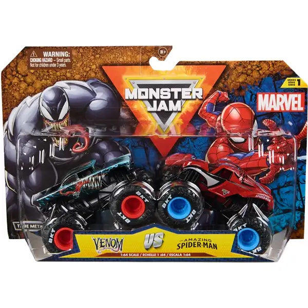 Monster Jam 1:64 Spider Man:Venom 2-pak