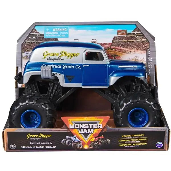 Monster Jam 1:24 Samler Truck Grave Digger Blå