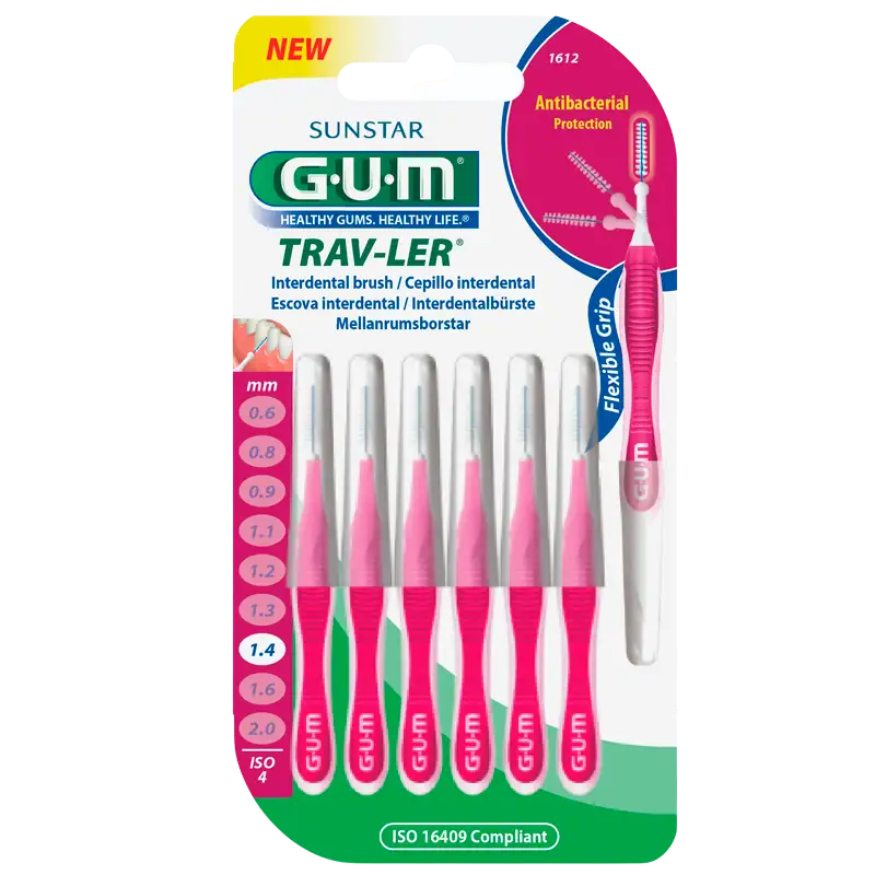 GUM Mellemrumsbørster TravLer Passage 1,4 (ISO 4) (6 stk)