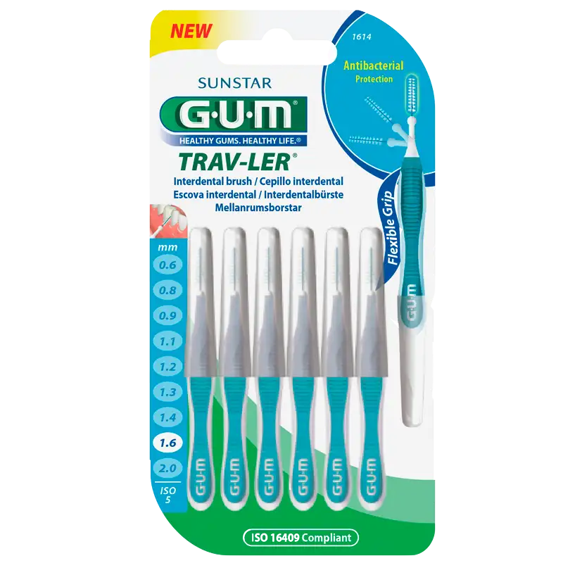 GUM Mellemrumsbørster TravLer Passage 1,6 (ISO 5) (6 stk)