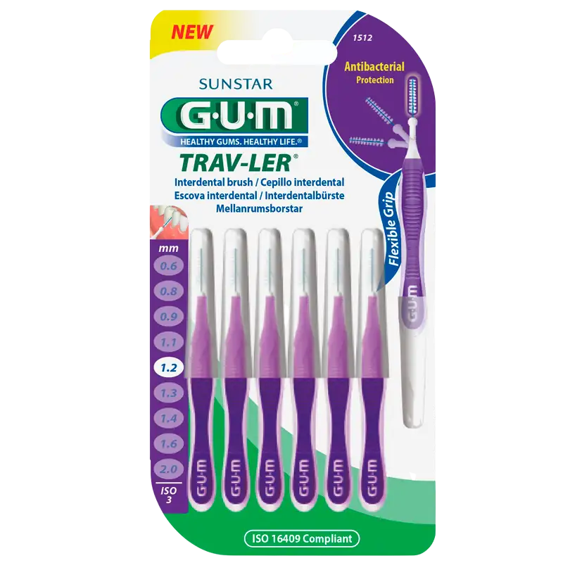 GUM Mellemrumsbørster TravLer Passage 1,2 (ISO 3) (6 stk)