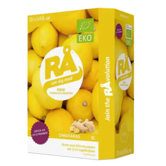 RÅ - ØKO Citron & Ingefær - Koldpresset - 3 L