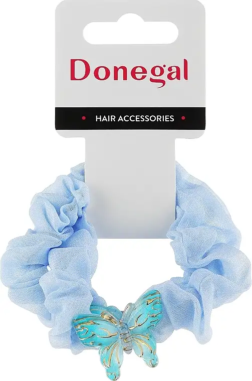 Sæt med hårelastikker FA-5602, 2 stk, blå med sommerfugle 54185992
