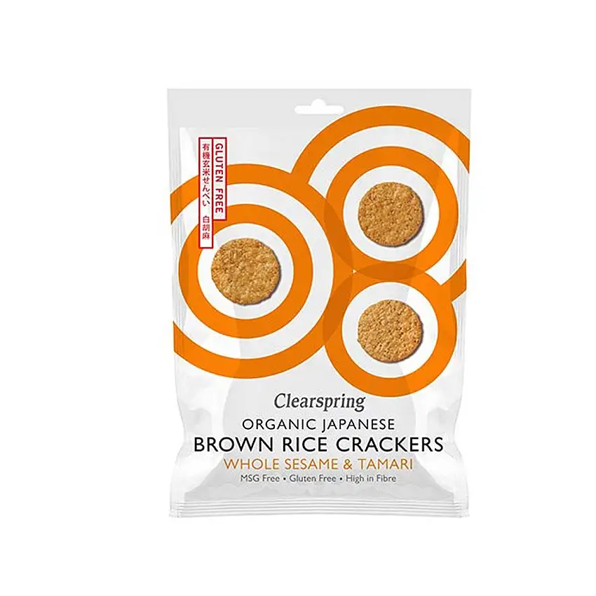 Clearspring Organic Brown Rice Crackers, whole sesame Ø - 40 g