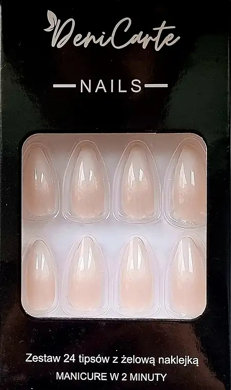 Kunstlige negle, ombre hvid, 24 stk. 96260419