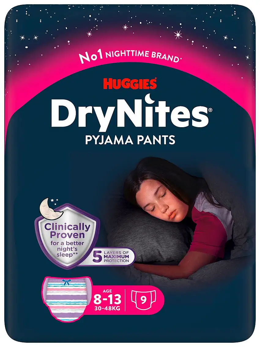 Drynites Girl 8-13 år - 9 stk.