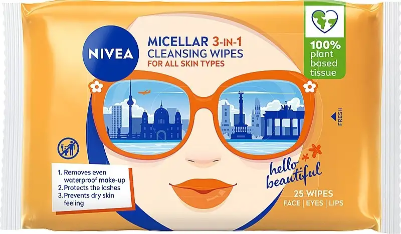 Biologisk nedbrydelige micellære vådservietter til at fjerne makeup, orange briller 77827829