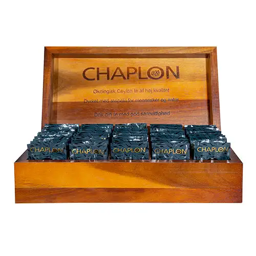 Tekasse I Træ Med 50 Tebreve Økologisk