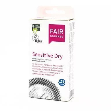 Fair Squared Kondom Sensitive Dry (10 stk) - vegansk og fair trade