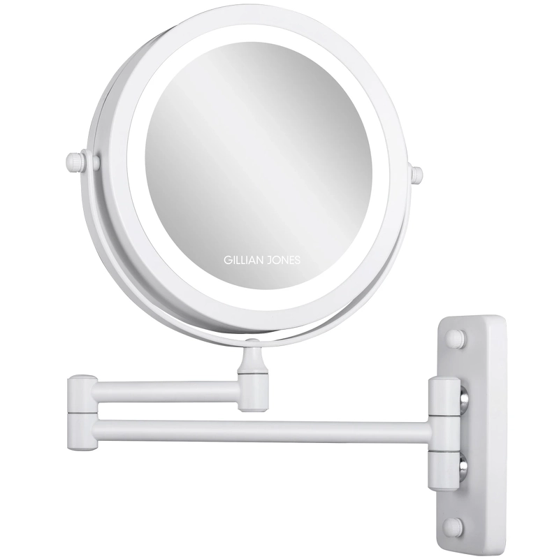 Gillian Jones Wall Mirror W/Arm & Lights - White 10246-90