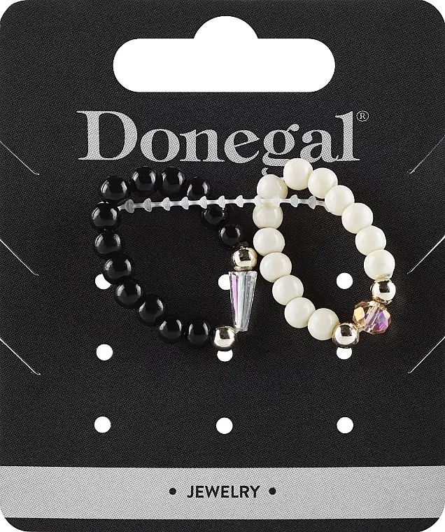 Perleringe, 2 stk., 6417, sort + hvid 93921099