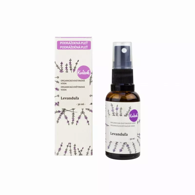 Kvitok Blomster-vand med spray - lavendel BIO (30 ml) - harmoniserer og beroliger