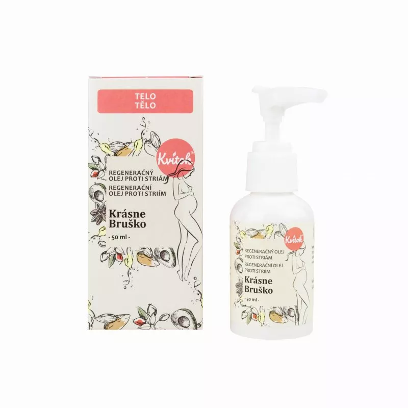 Kvitok Regenererende olie mod strækmærker Smuk mave (50 ml) - forbedrer hudens elasticitet