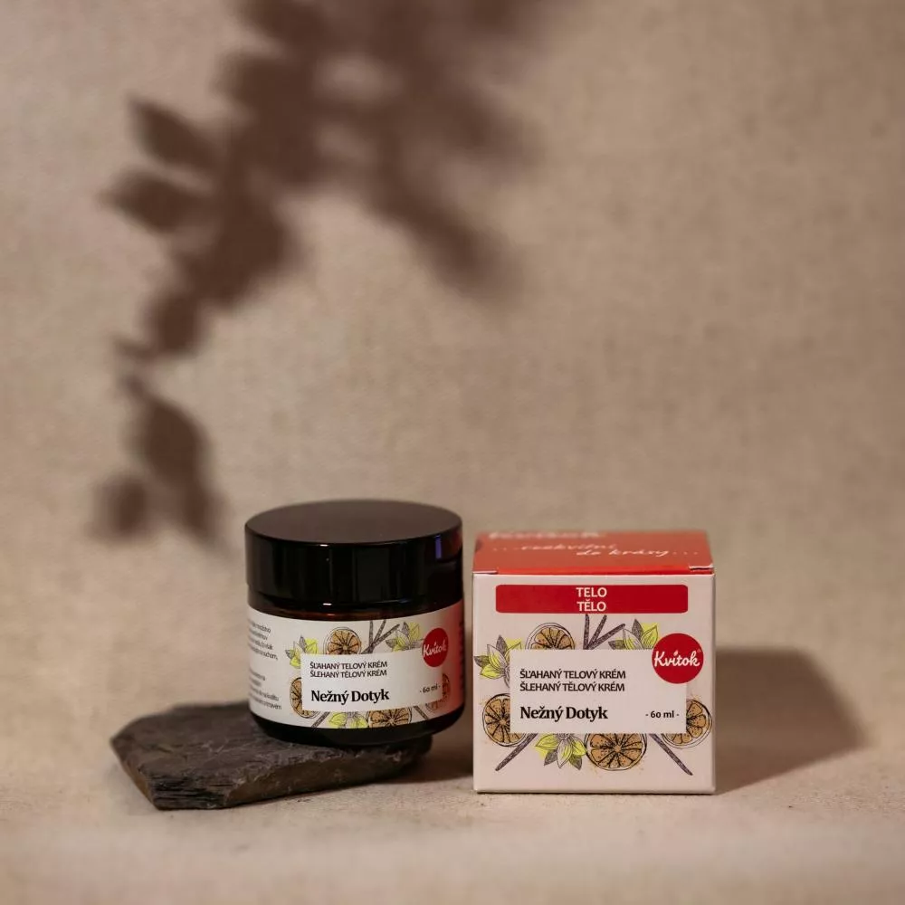 Kvitok Pisket kropscreme Blid berøring (60 ml) - til tør og belastet hud