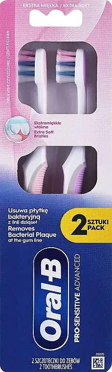 Sæt med tandbørster med ekstra bløde børster, pink + lilla 87903453