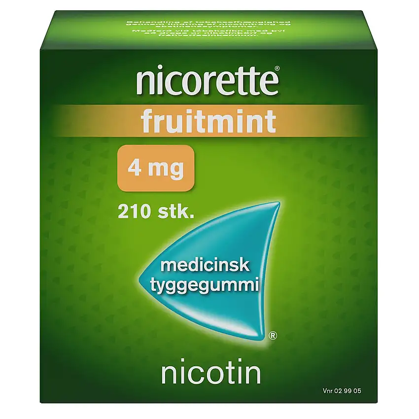 Nicorette Tyggegummi (Fruitmint), 4 mg - 210 stk