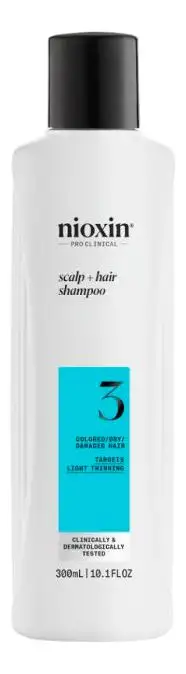 Nioxin System 3 Shampoo for Colored/Dry/Damaged Hair - 300 ml.