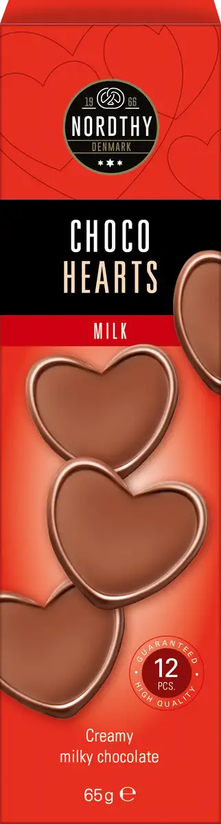 Nordthy Chokoladehjerter Mælk - 65 g