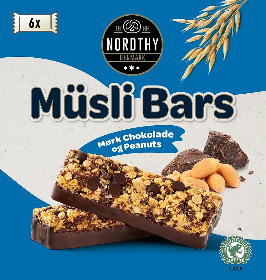 Nordthy Müsli Bar Jordnødder & Mørk Chokolade - 150 g