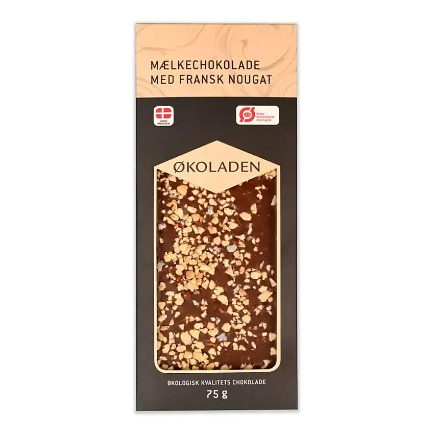 Økoladen Mælkechokolade m. Fransk Nougat Ø - 75 g.