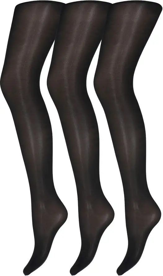 Decoy Recycled Strømpebukser 3-pak Sort 40 Den. M/L