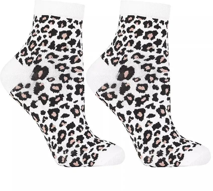 Kvinders bomuldsstrømper CSL200-937, i leopard 69182485